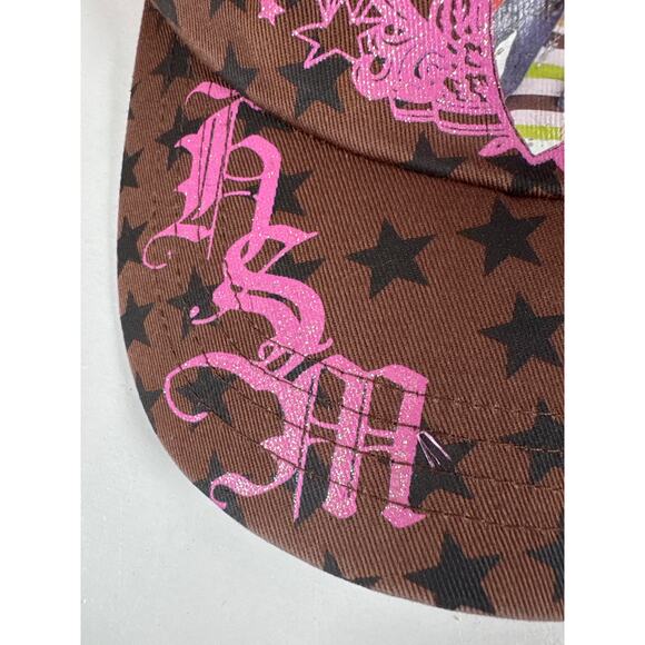 Y2K Brown Pink Glitter Disney High School Musical HSM Trucker Cap Baseball Hat - Picture 3 of 6